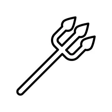 Devil trident fork line style icon Stock Illustration