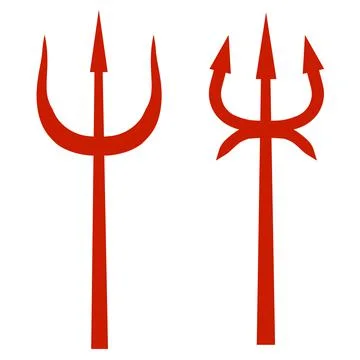 Devil Trident. Hell fork. Cartoon flat illustration. Illustrazione stock