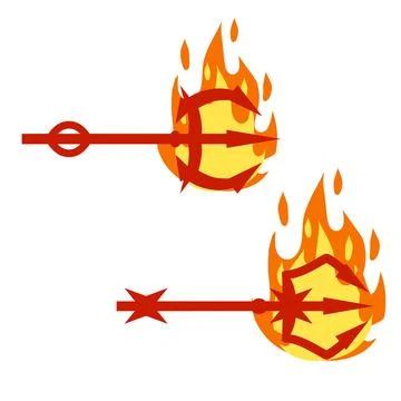 Devil Trident. Hell fork. Cartoon flat illustration. Stock Illustration