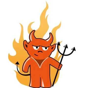 Devil with trident Stock Illustration
