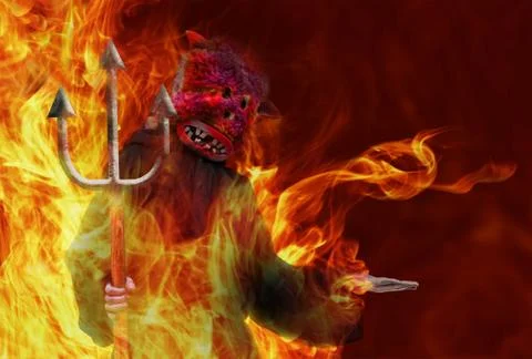 Devil with a trident Foto stock