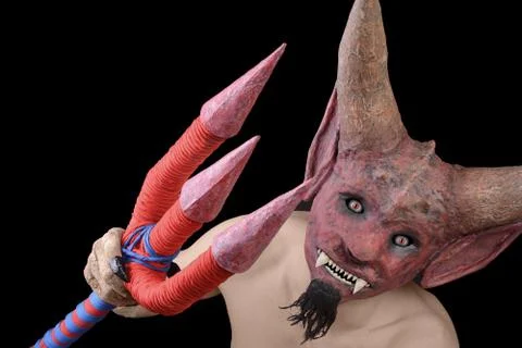 Devil with a trident 스톡 사진