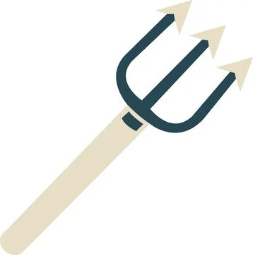 Devil trident pitchfork weapon icon design Stock Illustration