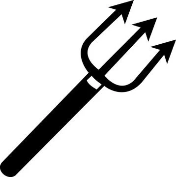 Devil trident weapon spooky graphic icon Stock Illustration