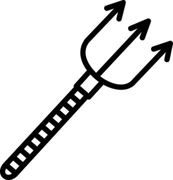 Devil trident weapon spooky sign icon Stock Illustration