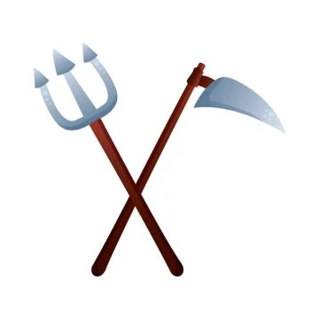 Devil trydent fork degradient style icon Stock Illustration