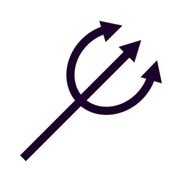 Devil trydent fork flat style icon Stock Illustration