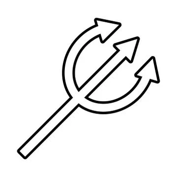 Devil trydent fork line style icon イラスト素材