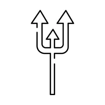 Devil trydent fork line style icon Stock Illustration