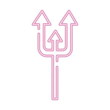 Devil trydent fork neon style icon Stock Illustration