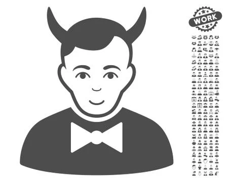 Devil Vector Icon With Bonus Stockillustratie
