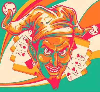 Devil vector illustration in full color design 스톡 일러스트