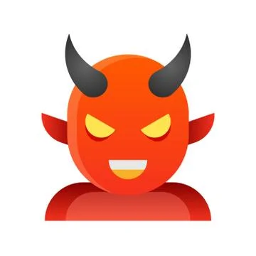 Devil vector illustration, Halloween gradient style icon Stock Illustration