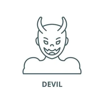 Devil vector line icon, linear concept, outline sign, symbol Stock Illustration