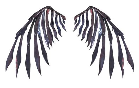 Devil wing plumage isolated with clipping path Fotos Stock