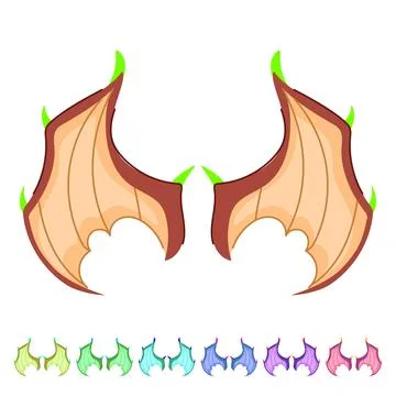 Devil wings dragon vector cartoon graphic Stock Illustration