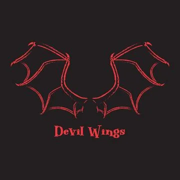 Devil wings line art design Stock Illustration