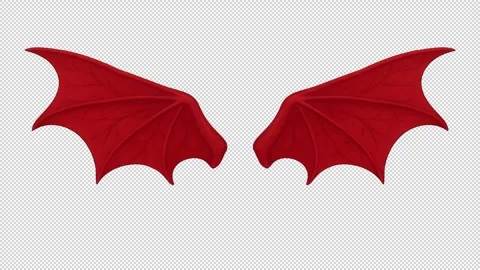 Devil wings – looped with alpha channel. Stock Footage 308021819
