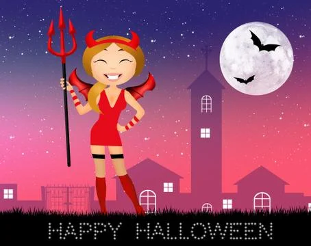 Devil woman Illustrazione stock