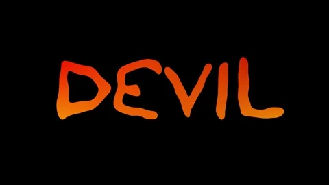Devil Word on Black Background Stock Footage 306344191