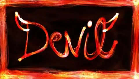 Devil Word Concept Art Stock Illustration