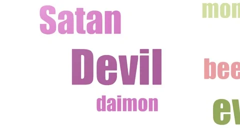 Devil Wordcloud Animated Isolated Stock Footage 107208578
