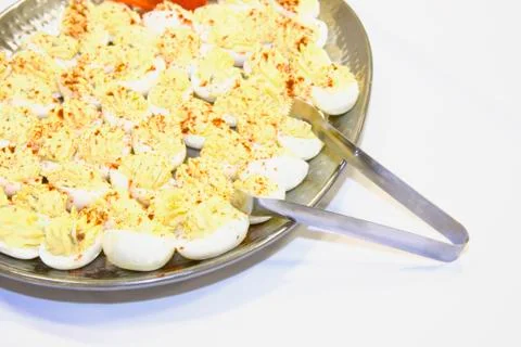 Deviled egg detail Stock Photos