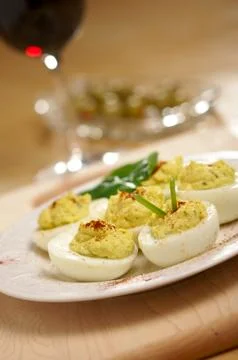 Deviled Eggs and Appetizers Foto stock