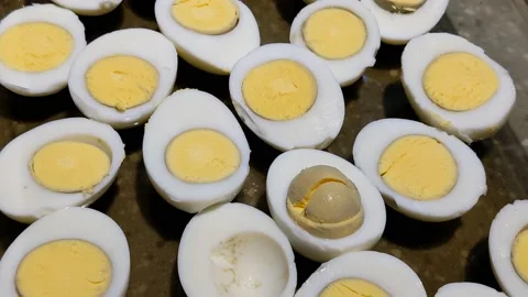 Deviled Eggs Being Prepared 스톡 동영상 168975371