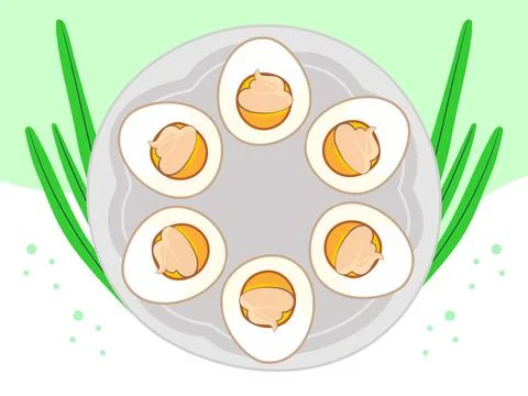 Deviled Eggs Concept Illustration Stock Illustration