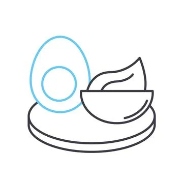 Deviled eggs line icon, outline symbol, vector illustration, concept sign Stock Illustration