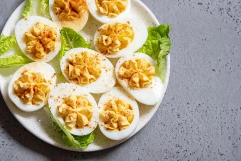 Deviled Eggs with Paprika Fotos Stock