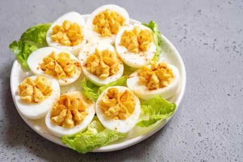 Deviled Eggs with Paprika Fotos Stock