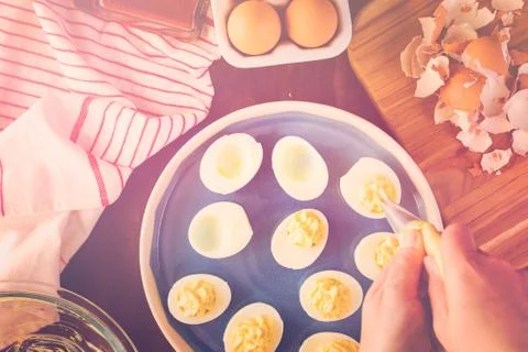 Deviled eggs Stock Photos