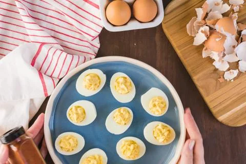 Deviled eggs Stock Photos