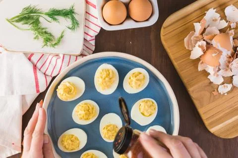 Deviled eggs Stock Photos
