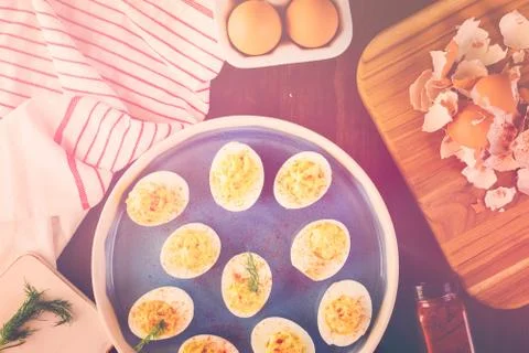 Deviled eggs Stock Photos