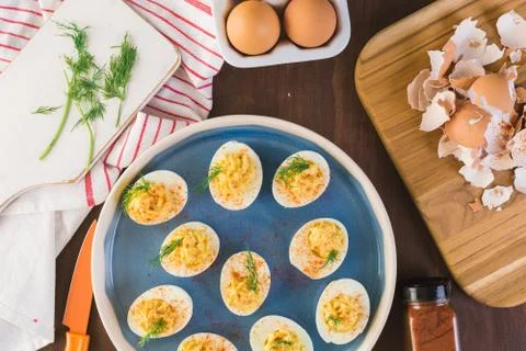 Deviled eggs Stock Photos