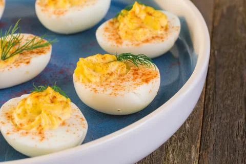Deviled eggs 스톡 사진