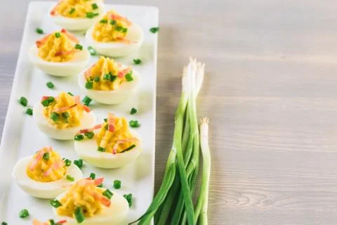 Deviled eggs 스톡 사진