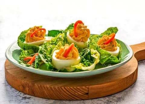 Deviled eggs 스톡 사진