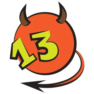 Devilish ball with number thirteen Stock Illustration