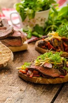 Devilish fried bread Stock Photos