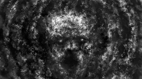 Devilish man from dark and shout. God of darkness. Horror fantasy illustratio Stock Illustration