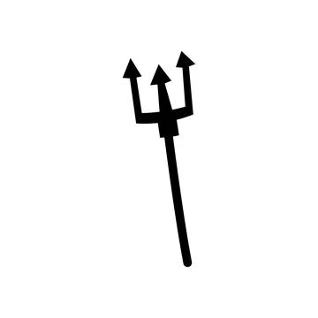 Devilish pitchfork on white background, illustration, picture. Stock Illustration