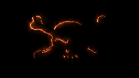 Devilish Skull burning Hell with scary, Halloween, horror concept Stock Footage 128160175