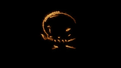 Devilish Skull burning Hell with scary, Halloween, horror concept Stock Footage 128160190