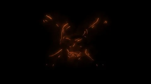 Devilish Skull burning Hell with scary, halloween, horror concept Stock Footage 128160360