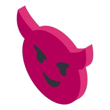Devilish wink emoji expressing mischief and playfulness in isometric view Stock Illustration