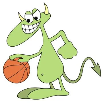 Devilkin basketball player Stock Illustration